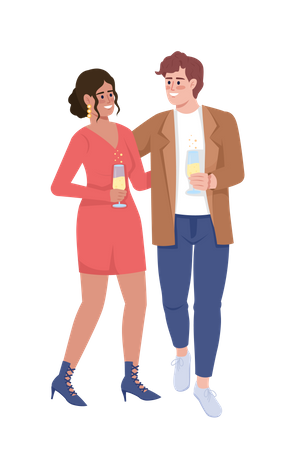 Couple heureux  Illustration