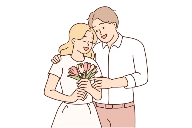 Couple heureux  Illustration