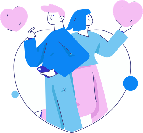 Heureux couple amoureux  Illustration