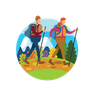 friends mountain climbing illustration free download