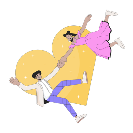 Couple hispanique, coup de foudre  Illustration