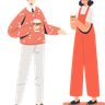 couple drinking coffee together illustrations free