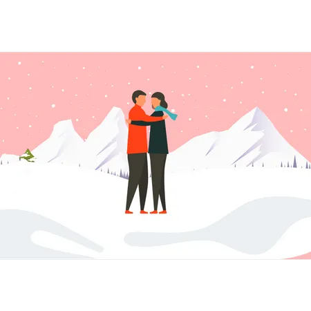 Couple holding each other  Illustration