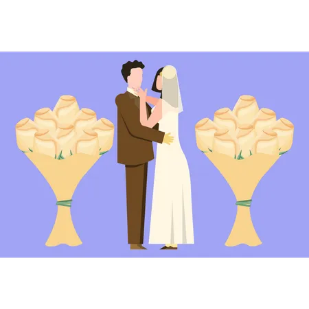 Couple holding each other  Illustration