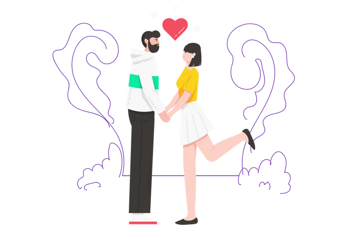 Couple holding hands Illustration