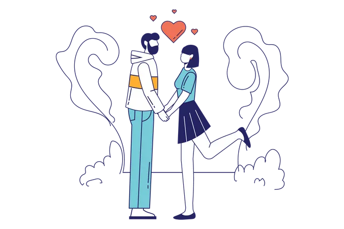 Couple holding hands Illustration