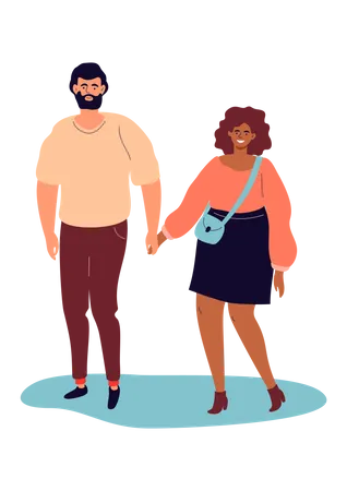 Couple holding hands  Illustration