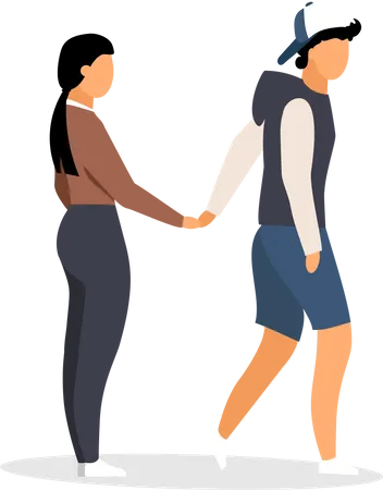 Couple holding hands  Illustration