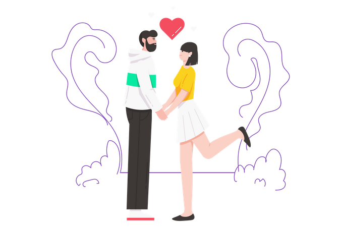 Couple holding hands  Illustration