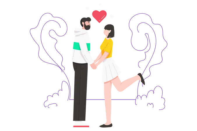 Couple holding hands  Illustration