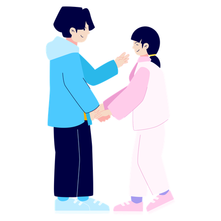 Couple holding hands  Illustration