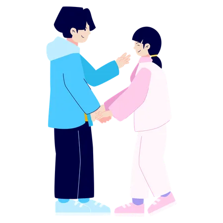 Couple holding hands  Illustration