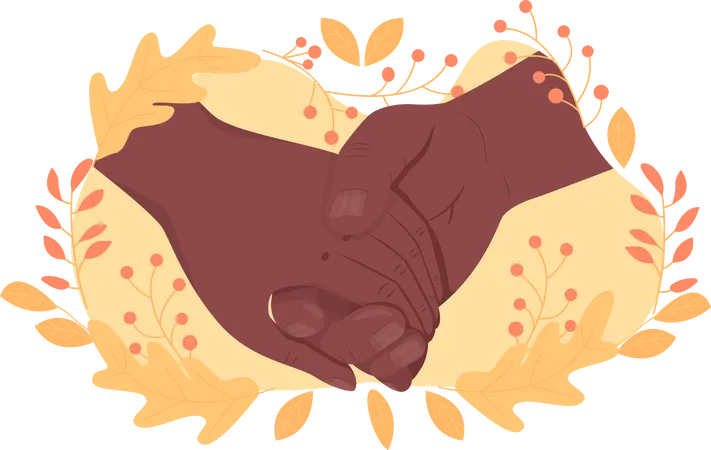 Couple holding hands  Illustration