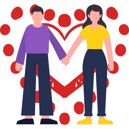 Couple holding hands  Illustration