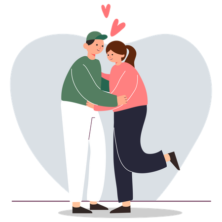 Couple hug Illustration
