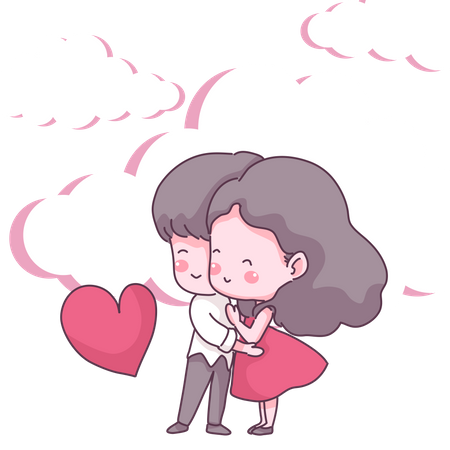 Couple hug Illustration