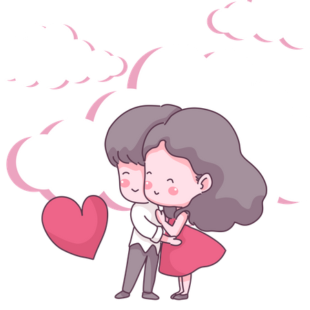 Couple hug  Illustration