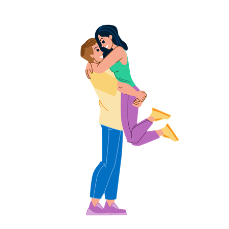 Couple hugging  Illustration