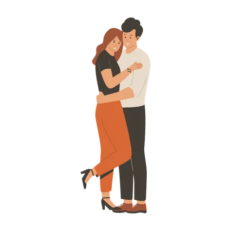 Couple Hugging Concept Illustration Illustration