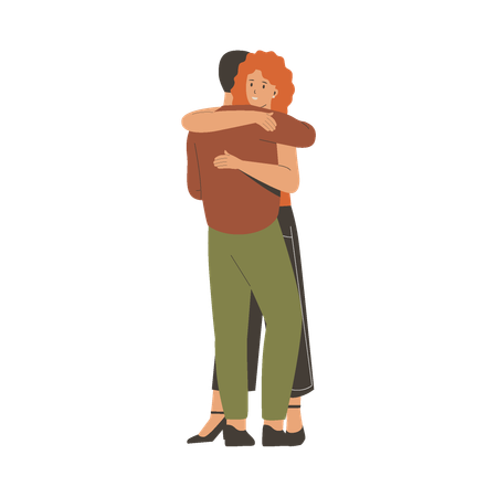 Couple Hugging  Illustration