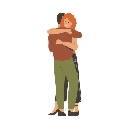 Couple Hugging  Illustration
