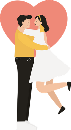 Couple Hugging Illustration