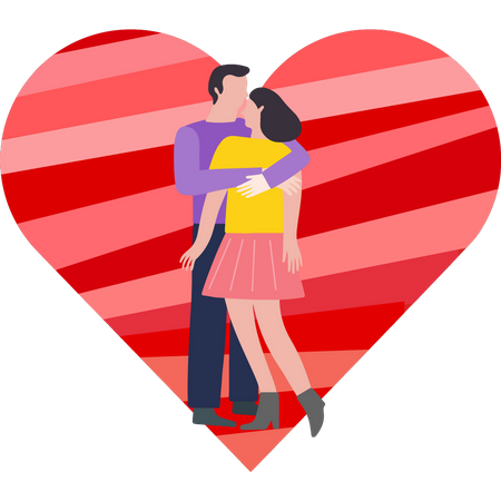 Couple hugging Illustration