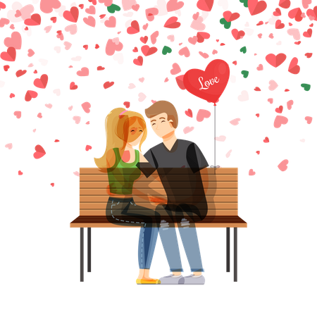 Couple Hugging Each Other  Illustration