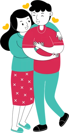 Couple hugging each other  Illustration