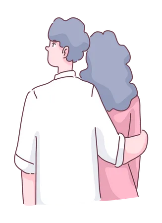 Couple hugging each other  Illustration