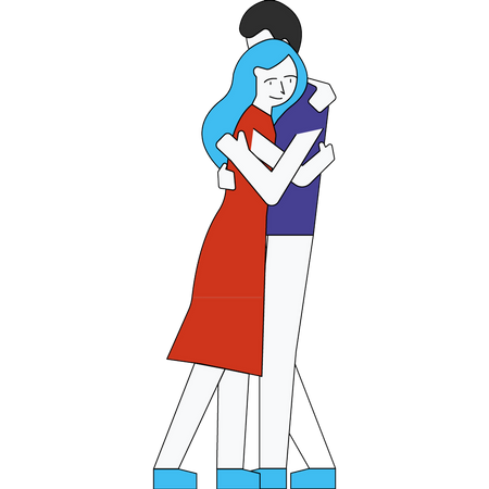 Couple hugging each other  Illustration