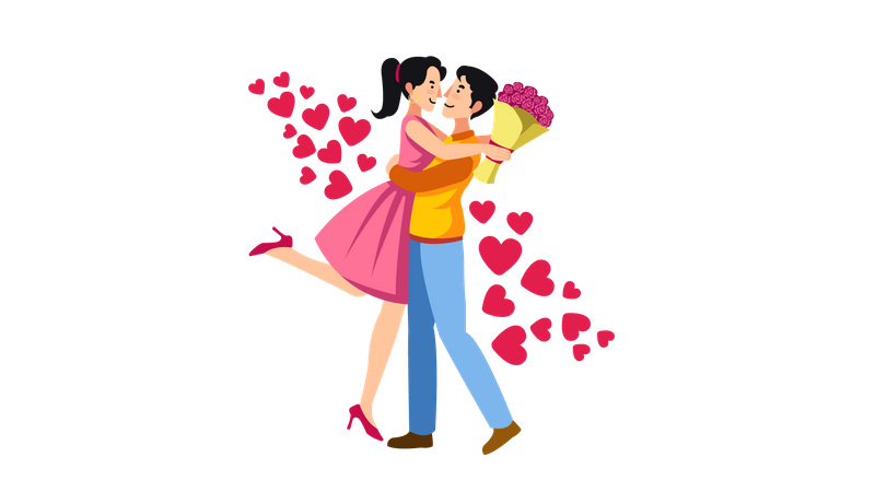 Couple hugging each other  Illustration