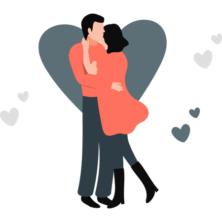 Couple hugging each other  Illustration