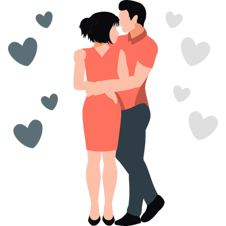 Couple hugging each other  Illustration