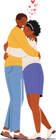 Couple hugging each other  Illustration
