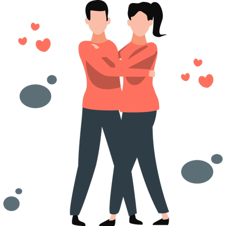 Couple hugging each other with love  Illustration