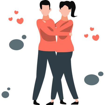 Couple hugging each other with love  Illustration