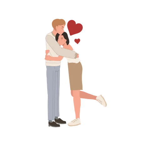 Couple hugging  Illustration