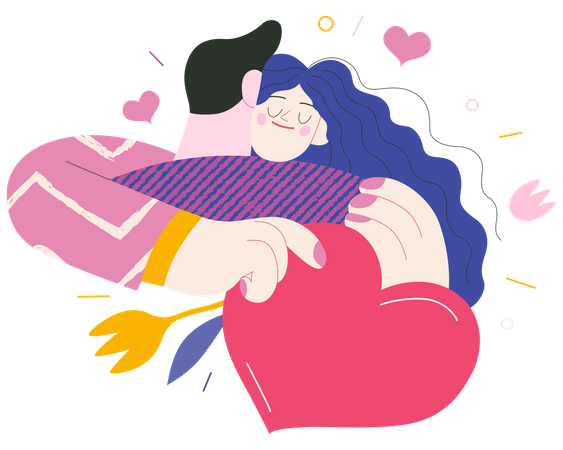 Couple hugging  Illustration