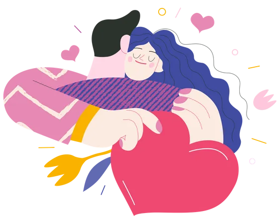 Couple hugging  Illustration