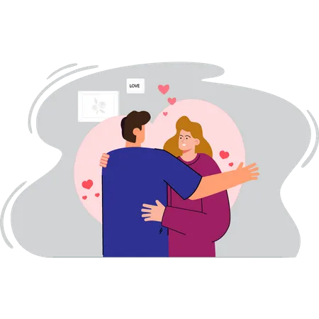 Couple hugging  Illustration