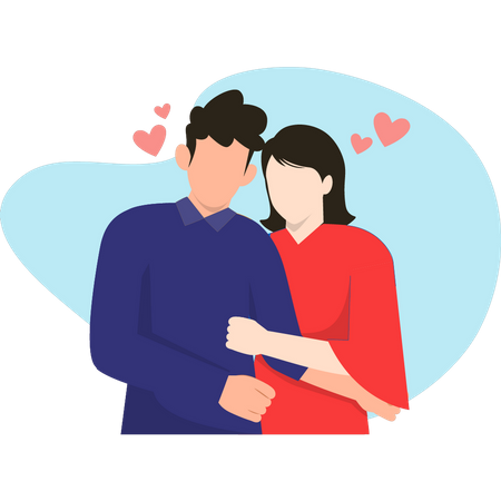 Couple hugging  Illustration