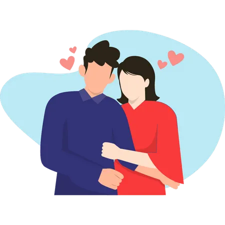 Couple hugging  Illustration