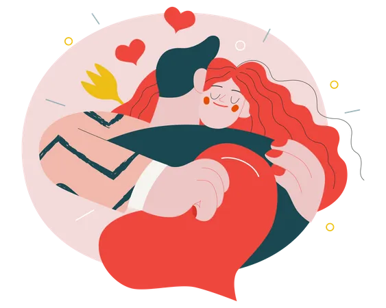 Couple hugging  Illustration