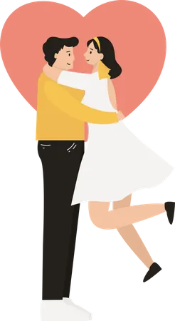 Couple Hugging  Illustration