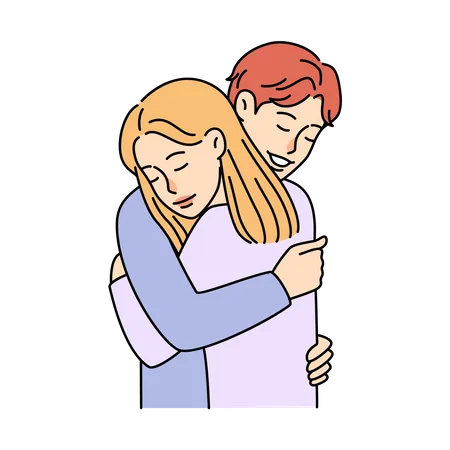 Couple hugging  Illustration