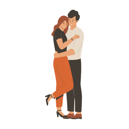 Couple Hugging  Illustration