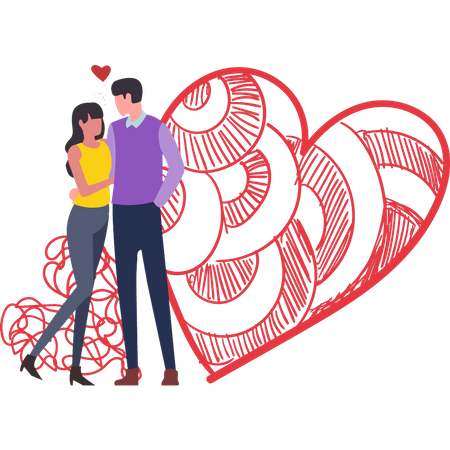 Couple hugging  Illustration