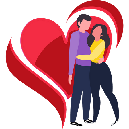 Couple hugging  Illustration