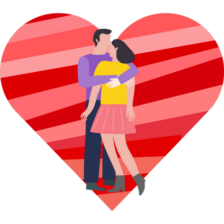 Couple hugging  Illustration